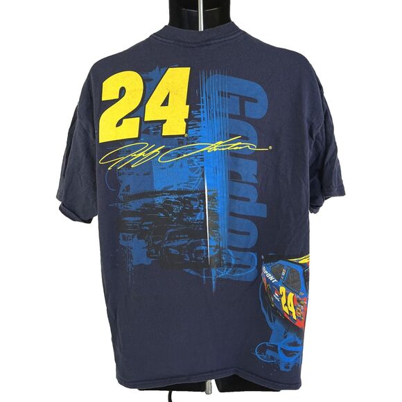 Y2K Men’s Winner’s Circle Jeff Gordon NASCAR Double Sided T-Shirt Sz XL Blue - Picture 3 of 7